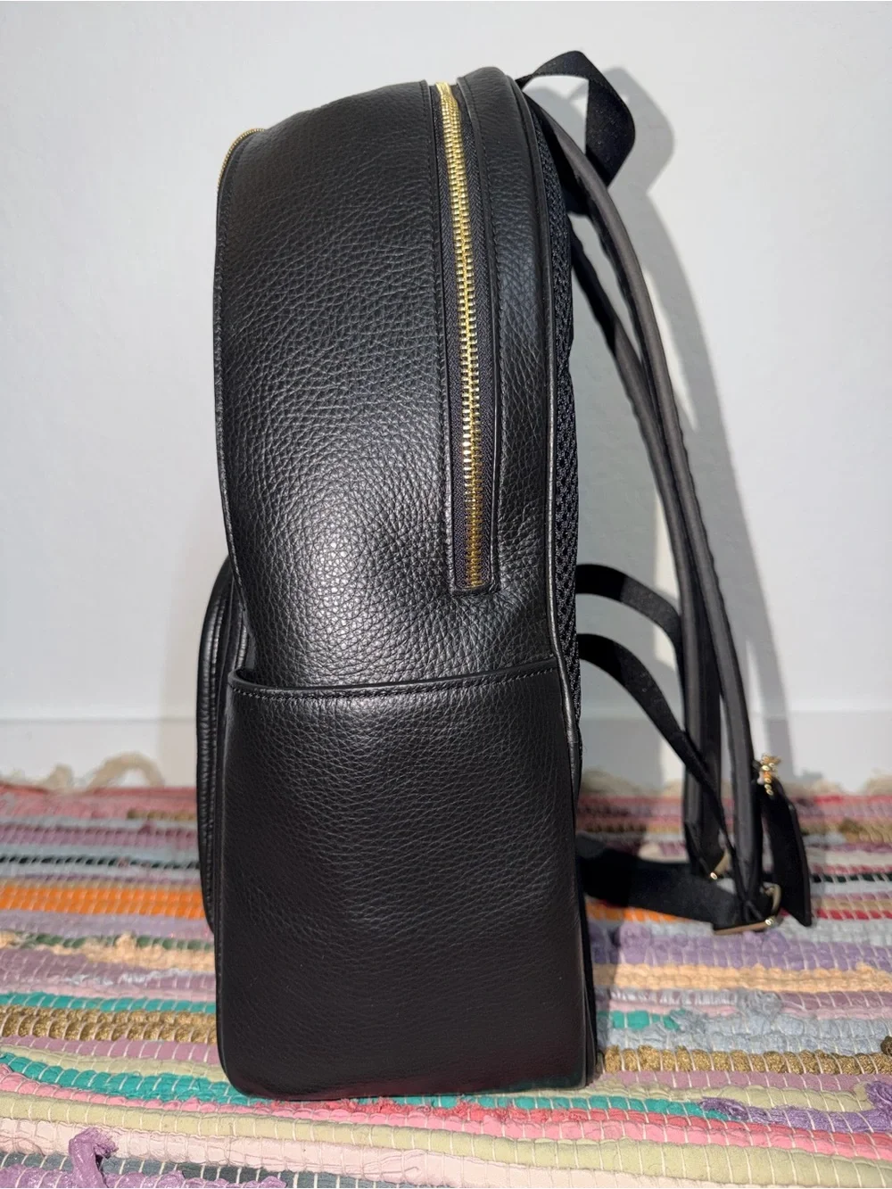 Coach Black Pebbled Leather Backpack with Gold Hardware